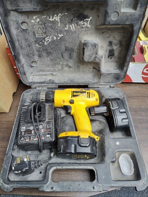 Lot 19 - Dewalt Cordless Drill With Batteries & Case tested working