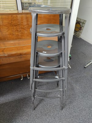 Lot 230 - 4 grey metal bar stool