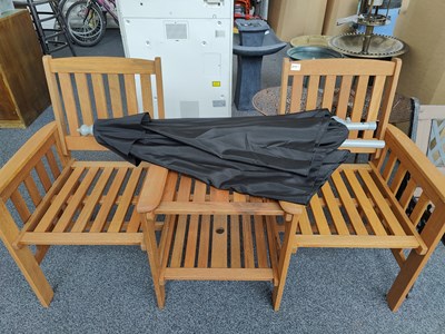 Lot 195 - Set of Love Chairs With Parasol