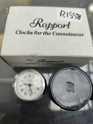 Lot 128 - Rapport travel clock in leather style case