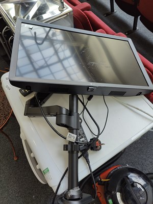 Lot 228 - LG TV with remote on single arm monitor mount untested