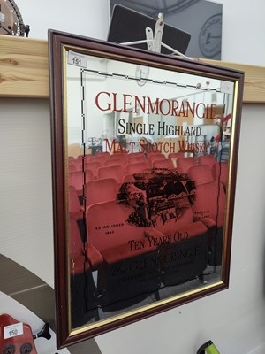 Lot 151 - Glenmorange bar mirror with wood surround