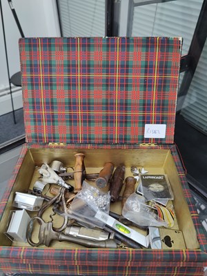 Lot 169 - Box of misc inc corkscrews and whistles