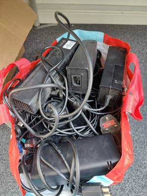 Lot 49 - Bag full of Xbox consoles and accessories