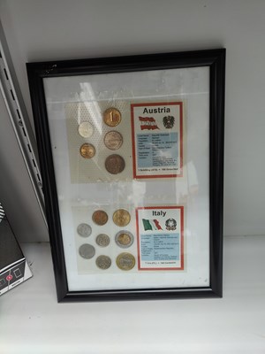 Lot 87 - Collection of coins from Austria and Italy in frame