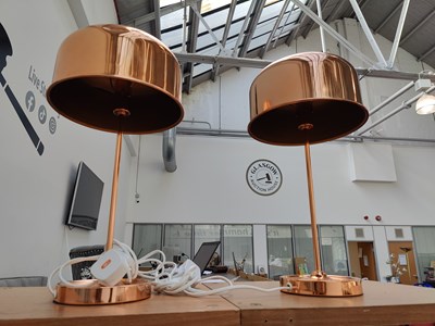 Lot 75 - Pair of copper table lamps