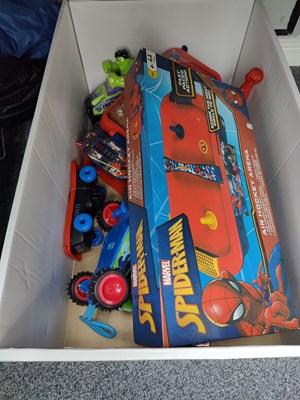 Lot 164 - Large box containing assorted kids toys