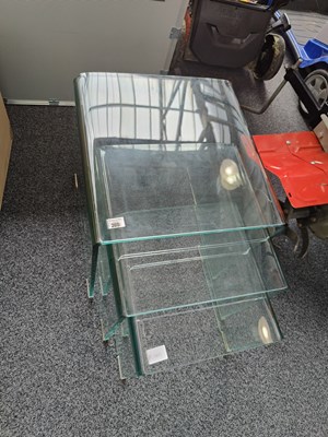 Lot 260 - Set of 3 glass tables