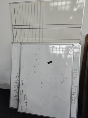 Lot 180 - Bundle of very large whiteboards