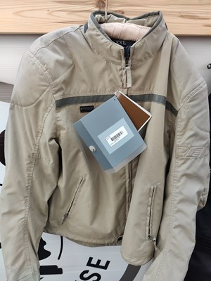 Lot 119 - Reviti beige motorbike jacket with some discoloration