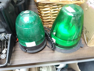 Lot 155 - 2 green beacon lights
