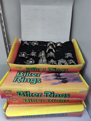 Lot 64 - Qty of biker rings in display boxes