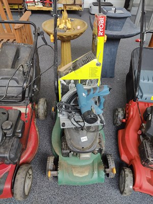 Lot 209 - Petrol lawnmower with Circular Saw and Strimmer extension