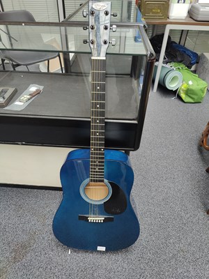 Lot 127 - Blue stagg acoustic guitar