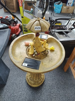 Lot 200 - Bird bath fountain with additional ducks. Minor damage