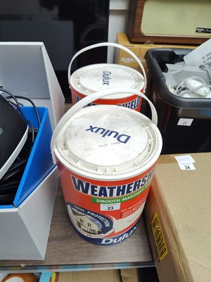 Lot 23 - 2 tins of Dulux weather shield masonry paint
