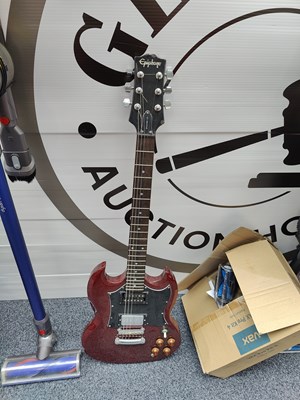 Lot 118 - Epiphone red electric guitar