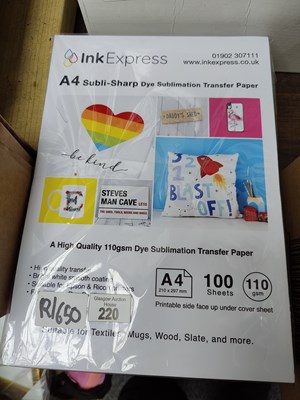 Lot 220 - Ink express A4 transfer paper 100x 5