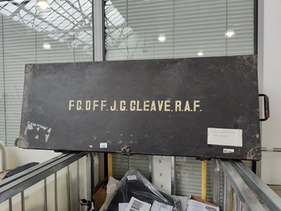 Lot 238 - Black metal chest with service members name on top