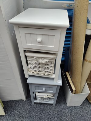 Lot 150 - 2 small cabinets with drawers one grey and one white