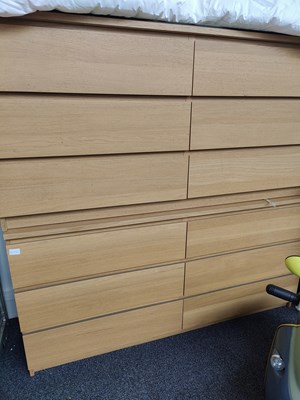 Lot 248 - 2 large sets of IKEA drawers with glass tops