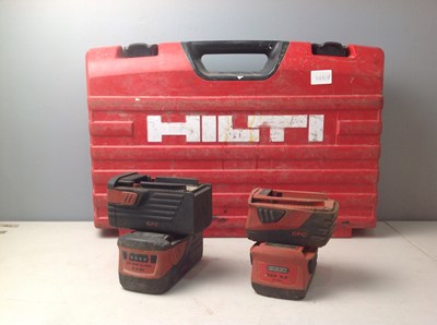 Lot 339 - Hilti carry case with 4x batteries