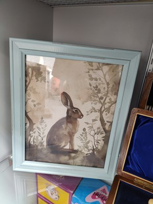 Lot 73 - Collection of small pictures in blue frames