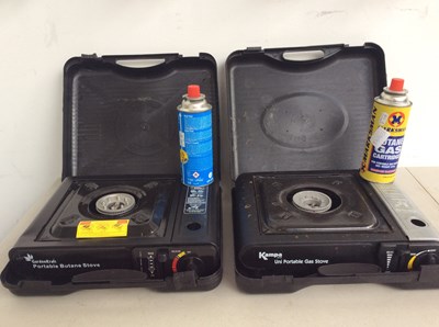 Lot 174 - Two Portable Camping Stoves With 2 Gas Bottles