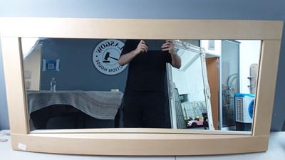 Lot 161 - Medium Sized Wall Mirror With A Woden Frame