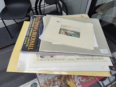 Lot 195 - Collection of unframed pictures and similar items