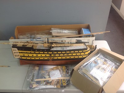 Lot 39 - HMS Victory kit build, half built with loads of parts still to be added