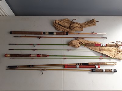 Lot 117 - 3x Vintage Fishing Rod With Spare