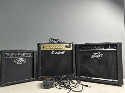 Lot 167 - Three Guitar Amps, Two Peavey, One Marshall & Guitar Pedal