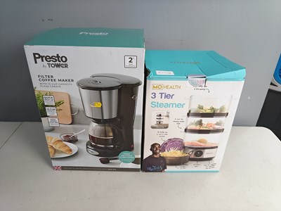 Lot 2 - Filter coffee maker and 3 tier steamer in boxes
