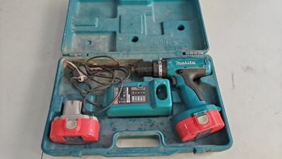 Lot 347 - Makita cordless drill with charger and battery's in case