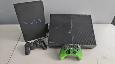 Lot 17 - PS2 console and Xbox console with some accessories untested