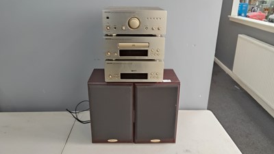 Lot 43 - Denon separates system in 3 pieces with a pair of matching speakers