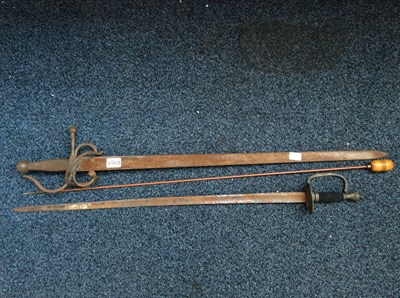 Lot 186 - Two Swords & Gun Cleaner in aged condition