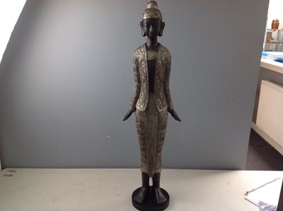 Lot 37 - Silver Finish upright Bhudda