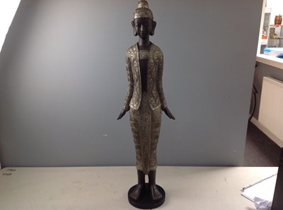 Lot 208 - Silver finish upright buddha