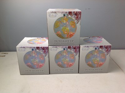 Lot 229 - Qty Of Christmas Light Up Glass Ball