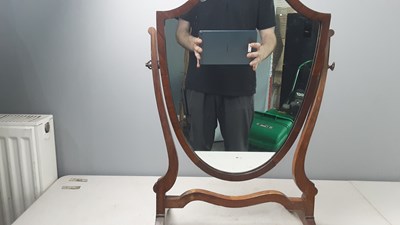 Lot 340 - wooden dressing table mirror in shield shape