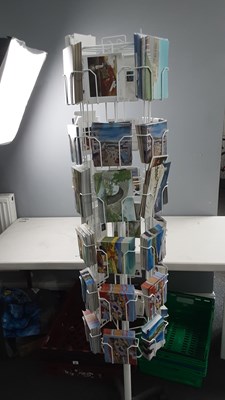 Lot 312 - Postcard stand with contents