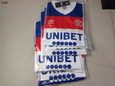 Lot 137 - Assorted football shirts bearing rangers logo