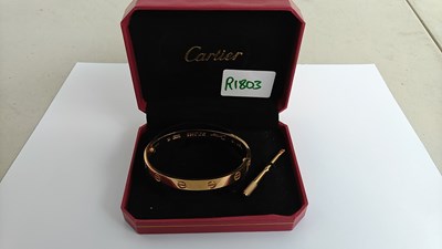 Lot 160 - Golden Coloured Bracelet Bearing Cartier Logo