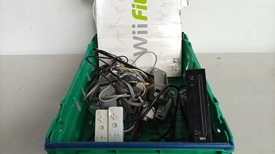 Lot 26 - Wii Console & WiiFit With Controllers & Cables