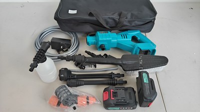 Lot 240 - Pressure washer cordless in carry bag with accessories