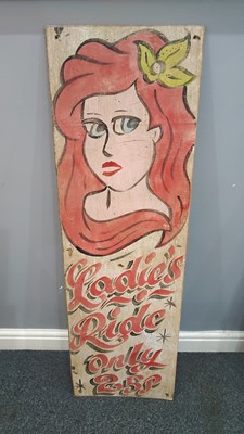 Lot 80 - Vintage Ladies Ride FunFair Sign