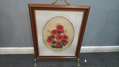 Lot 131 - Ornate Fire Guard Roses Screen