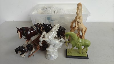 Lot 1 - Large collection of horse ornaments in various materials